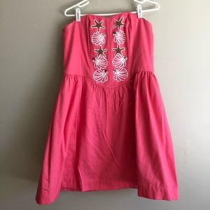 Strapless nautical pink Lily Pulitzer dress